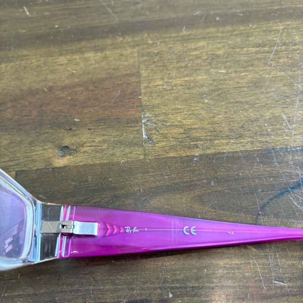 Ray-Ban Eye Glasses Clear Fram Pink Purple Reading - Picture 6 of 8
